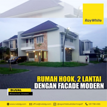 RUMAH DIJUAL HOOK 2 LANTAI, GREENWOOD CITRALAND