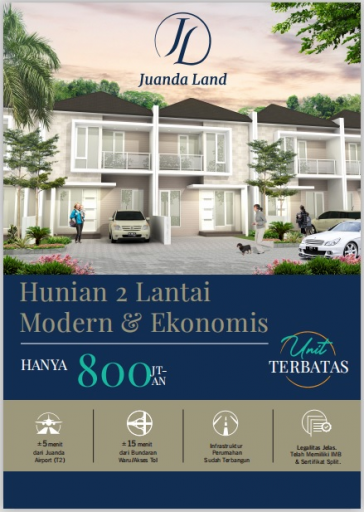 Rumah baru ekonomis modern Juanda Land